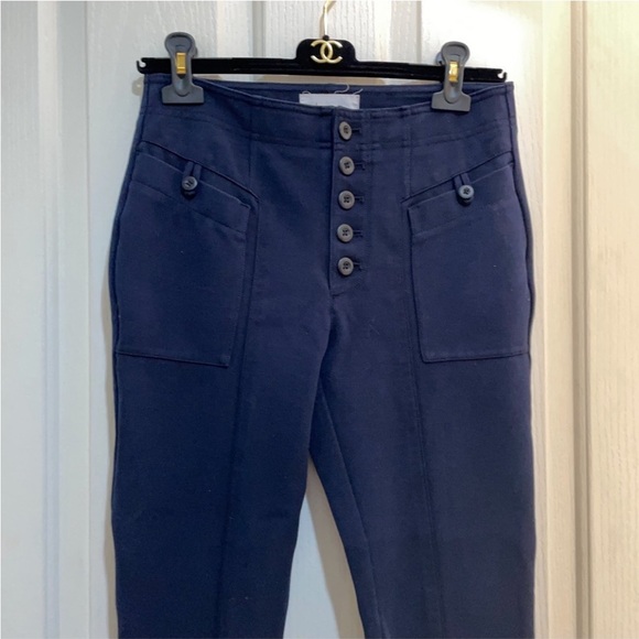 New by Anthropologie Bryson Tapered Pant Trouser Navy Blue Size 4 Office ANTHRO - Picture 6 of 10
